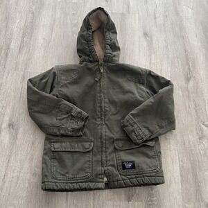 Walls Blizzard Pruf Canvas Hooded Fleece Lined Jacket Coat Youth Medium 8-10